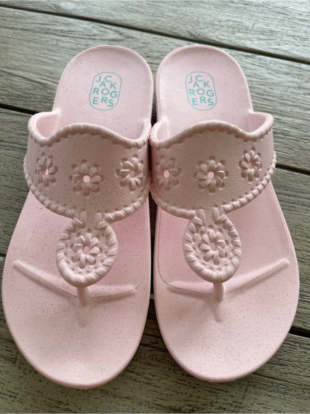 Jack Rogers Jacks Pale Pink Beach Waterproof Thong Sandals for Women Size 9 NWOT